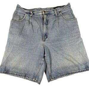VINTAGE 90s Eddie Bauer Men's 34" Jean Shorts 9" Inseam Denim Medium Wash Skater